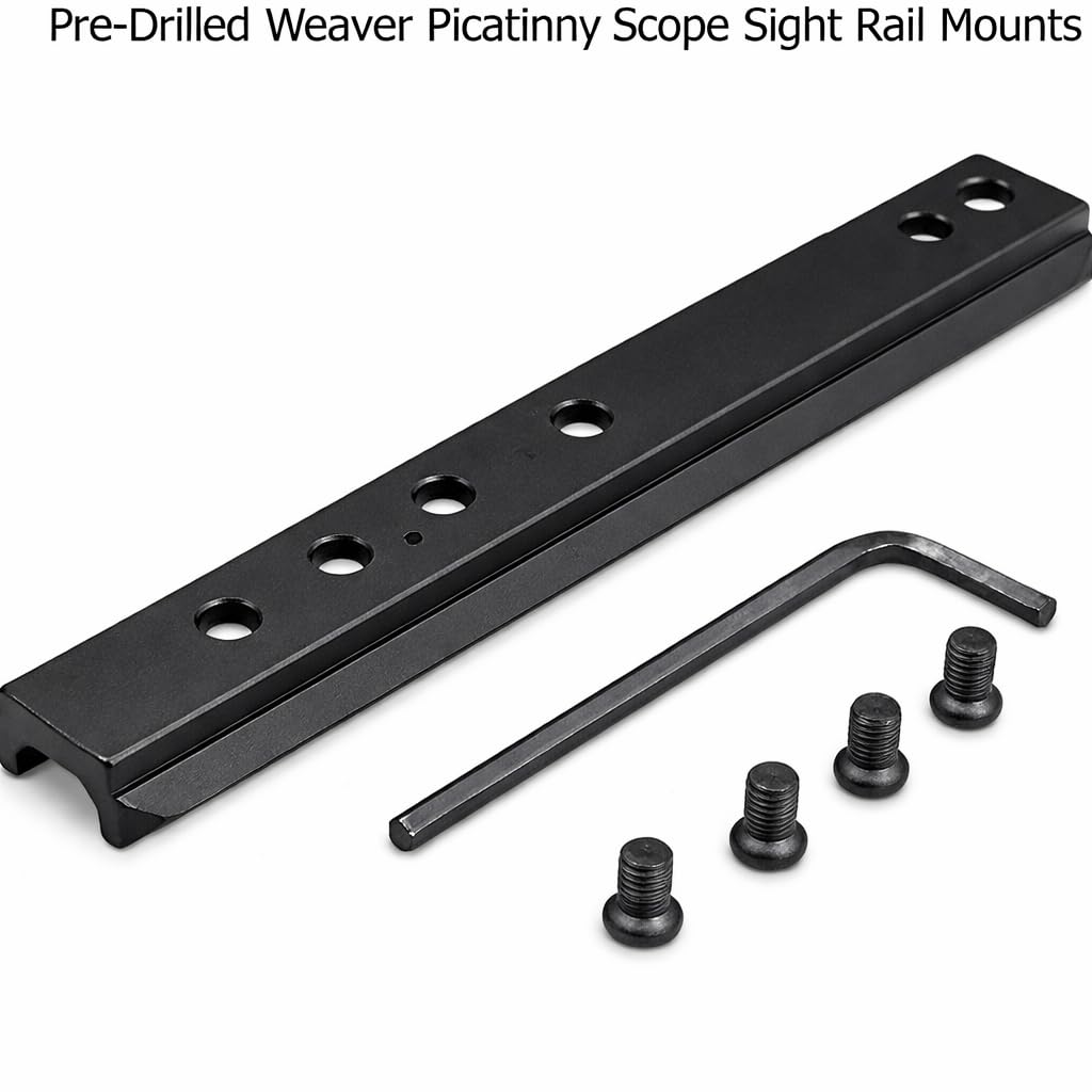 Gotical Marlin Rifle Tactical Pre-Drilled Weaver Picatinny Scope Sight Rail Mount Heavy Duty Attach scopes, Sights, Optics, flashlights, Scope Rings etc (Rail with 25mm Ring)