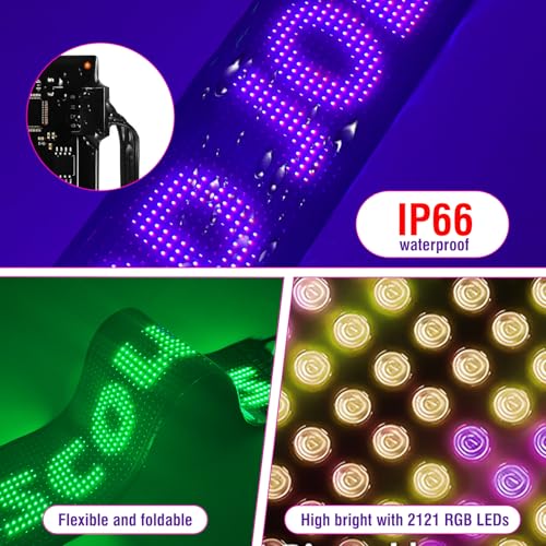Golf Cart LED Eyes Light Sign 23x5 Inch RGB Dynamic Display Customizable
