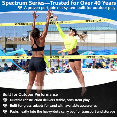 Adjustable Professional Outdoor Volleyball Net System - Classic Blue
