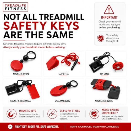 Universal Treadmill Magnet Safety Key Replacement - Black