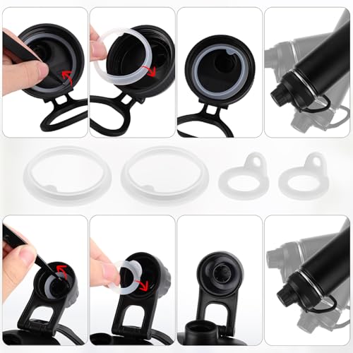 Silicone Gasket Replacement O-Rings for TAKEYA Actives Water Bottles - 6 Pack