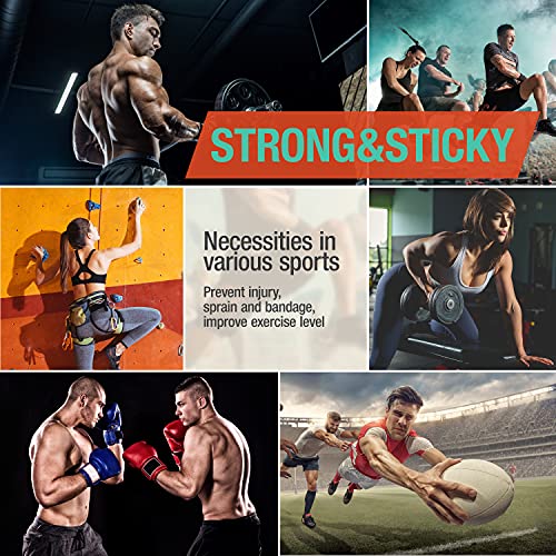 White Athletic Sports Tape - Strong, Easy Tear, No Residue, 3 Pack (1.5in x 35ft)