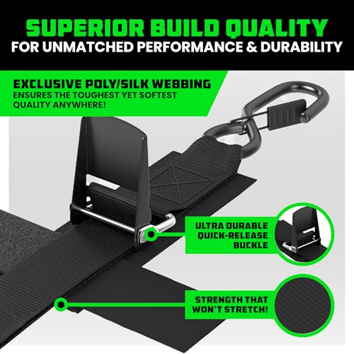 Adjustable Boat Transom Straps 2-Pack - 48in Tie Downs for Trailers