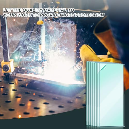 100 Pcs 2'' x 4.25'' Clear Welding Lens 0.04" Thick Welding Cap Hood Clear Lenses Cover Replacement Transparent Universal Helmet Accessories Top Protection for Protecting Eyes