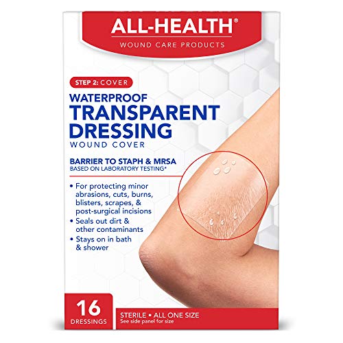 Waterproof Transparent Wound Dressing - 2.36" x 2.75", 16 Count