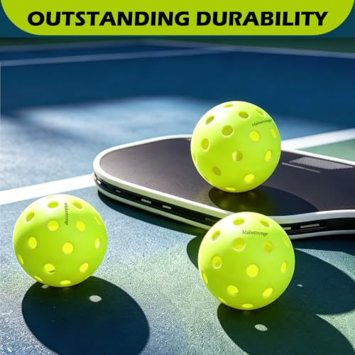Outdoor Pickleball Balls - High Visibility 4 Pack, Green