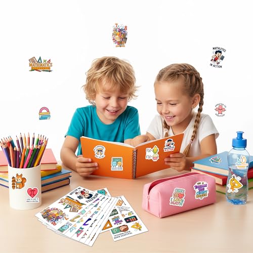 100 PCS Math Stickers Pack, Vinyl Waterproof Decals of Numbers Equations Geometry Algebra Graphs and Pi Symbols, Fun Gift for Kids Teens Adults Students Teachers Water Bottle Scrapbook