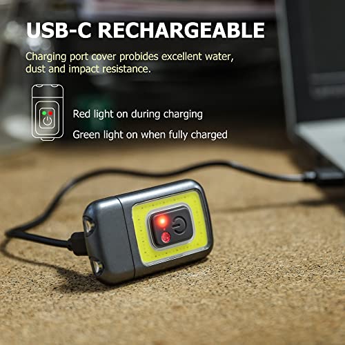 Molrebe Rechargeable Clip-On Running Lights 2 Pack Gray for Runners