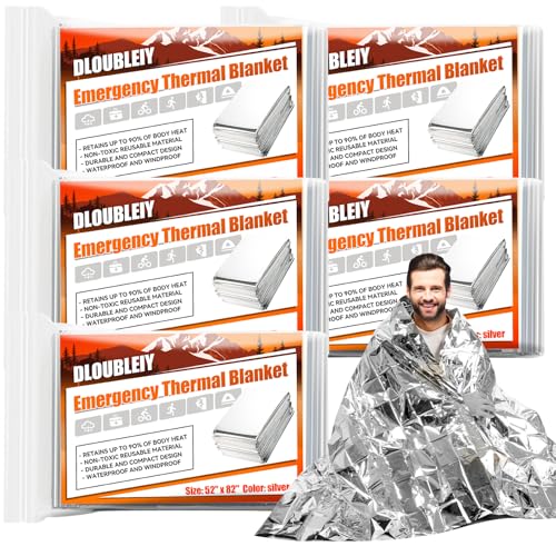 Emergency Mylar Thermal Blankets - 5-Pack Waterproof Survival Gear