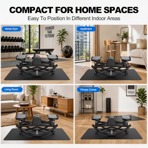 Side-to-Side Rocking Stepper with Resistance Bands - Black