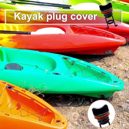 Kayak Drain Plugs - 2 Pack Orange Nylon Boat Scupper Plugs
