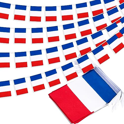 France String Flag Pennant Banner - 33 Feet, 30 Flags