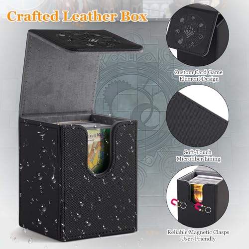 Card Deck Box for Collectible Trading Cards - 110+ Storage with Sleeves
