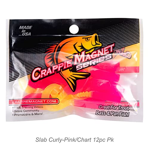 12-Piece Curly Tail Jig Pack - Pink/Chartreuse