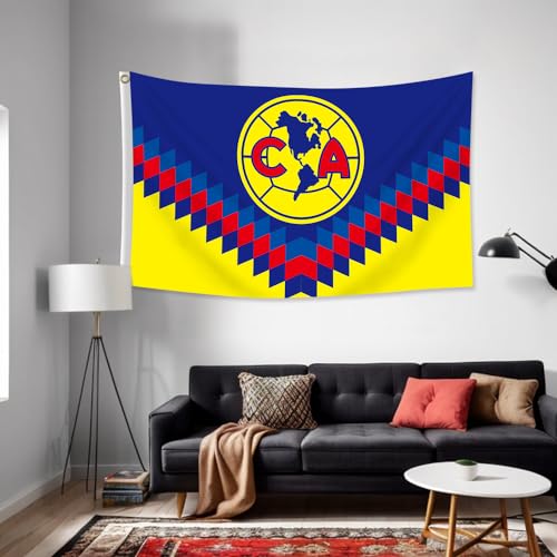 Konern 3x5 ft Double-Sided American Soccer Flag Banner Heavy Duty 150D Polyester