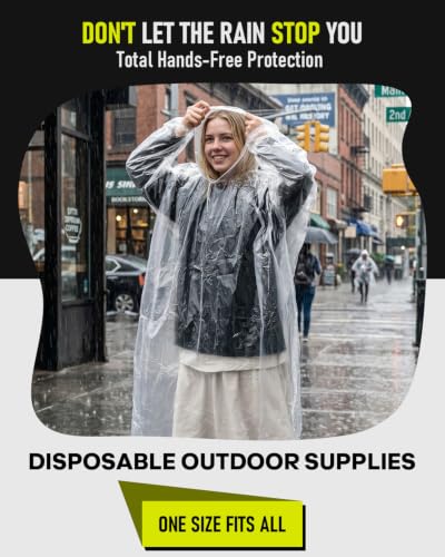 Disposable Rain Ponchos for Adults - 9 Pack Emergency Protection