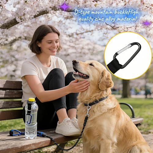 Silicone Water Bottle Holder with Carabiner Clip - 5-Pack for Hiking