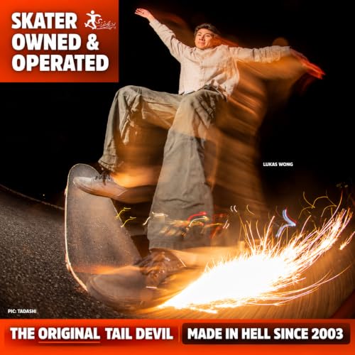 Black Tail Devil Skateboard Spark Plate - Sparks & Tail Guard for Skateboarding