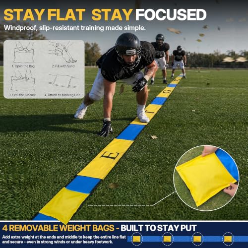 Football Training Markers Set with Adjustable Linemen Splits