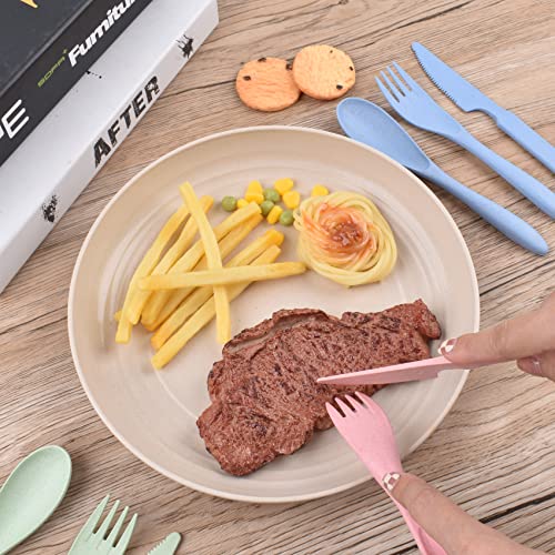 Reusable Wheat Straw Cutlery Set - 12 Pieces Travel Utensils - Style1
