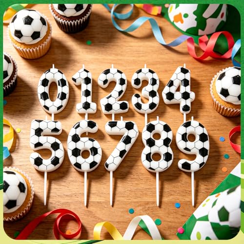 Sports Theme Birthday Candle Set - Custom Number Cake Toppers