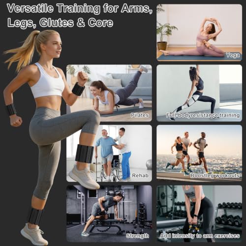 BSWMHG Polar Night Black 4LBS Adjustable Wearable Ankle & Wrist Weights