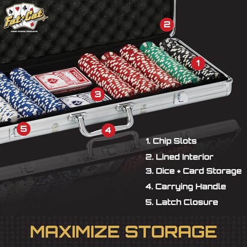 500-Count Texas Hold'em Poker Chip Set with Aluminum Case