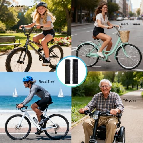 Non-Slip Rubber Bike Handlebar Grips for MTB, BMX and Scooters - 22mm