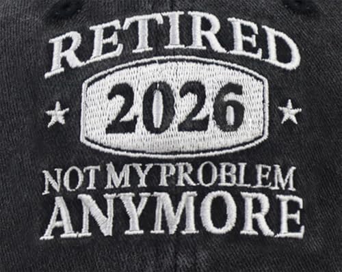 Xpayzere Not My Problem Anymore Retirement Baseball Cap Black Adjustable Cotton Hat for Men Women