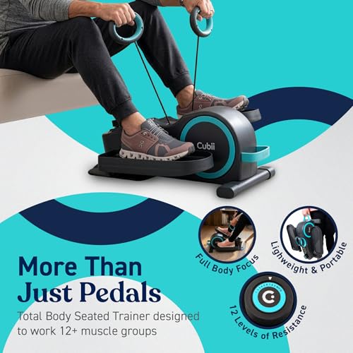 Under Desk Elliptical Bike with Resistance Bands - Multicolor