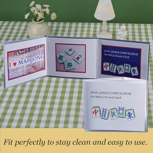 Standard Mahjong Card Covers - Waterproof Plastic Sleeves - 1 Pack