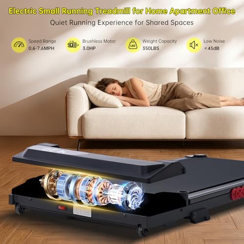 Portable Under Desk Treadmill with Handlebar & Incline - V300-WCJ