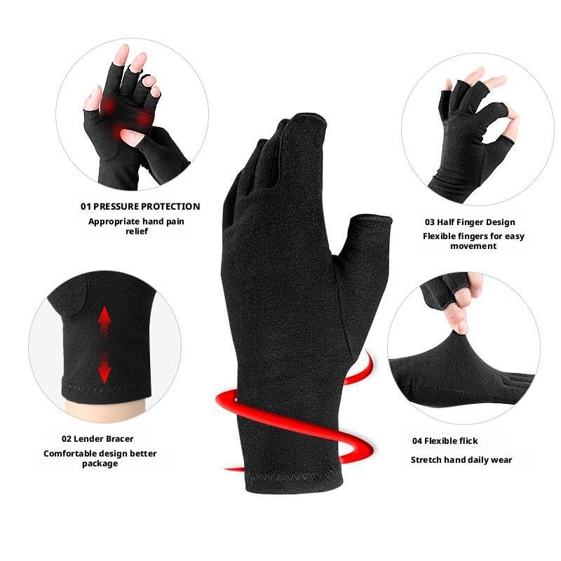 Fingerless Compression Gloves for Hand Support - Large / Pink