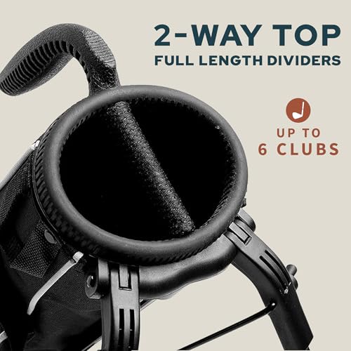 Lightweight Sunday Golf Bag with Stand - Black