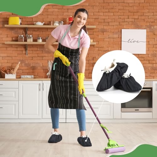 Frienda 8 Pairs Non Slip Reusable Shoe Covers Waterproof Boot Covers for Household Carpet Floor Protection Machine Washable (X-Large)