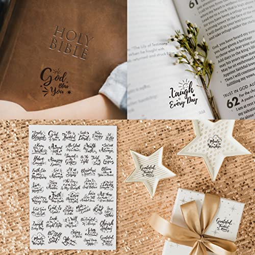 1000 PCS Clear Bible Verse Stickers - Black Text Version