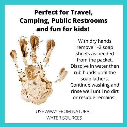 Travel Paper Soap Sheets - 50 Sheets Refill for Clean Hands