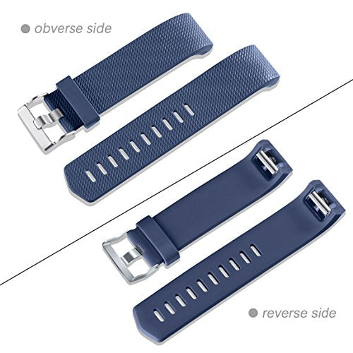 Fitbit Charge 2 Replacement Bands - Large Gray/Blue/Black 3-Pack