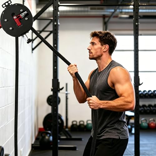 Endless Rope Trainer with Adjustable Resistance (11-66 lbs) - Black and Red