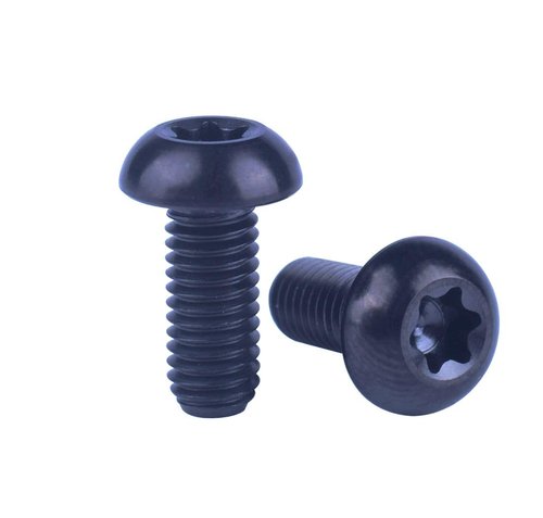 VAMUOEFL M5 x 10mm Titanium Bolts Torx T25 Head for Bike Bicycle Disc Brake Rotor Screw 6Pcs (Black)
