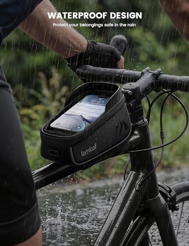 Waterproof Bike Frame Bag - 1.6L Large Capacity, Touchscreen