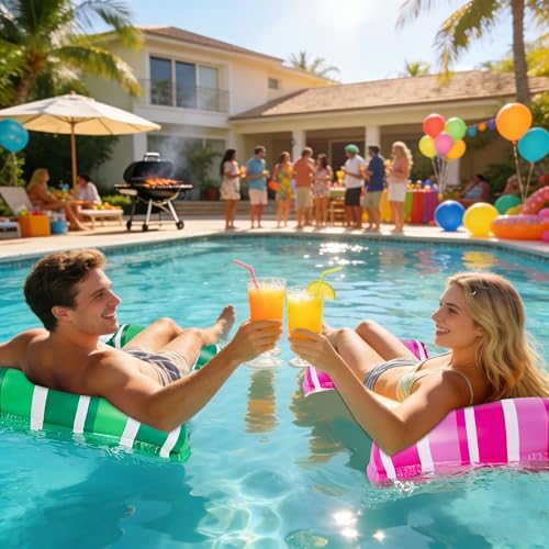 Inflatable Pool Float Hammock 4-Pack - Water Lounge & Sunbathing Float