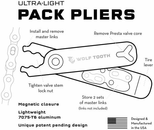 Pack Pliers - Master Link Combo Pliers - Black with Red Bolt