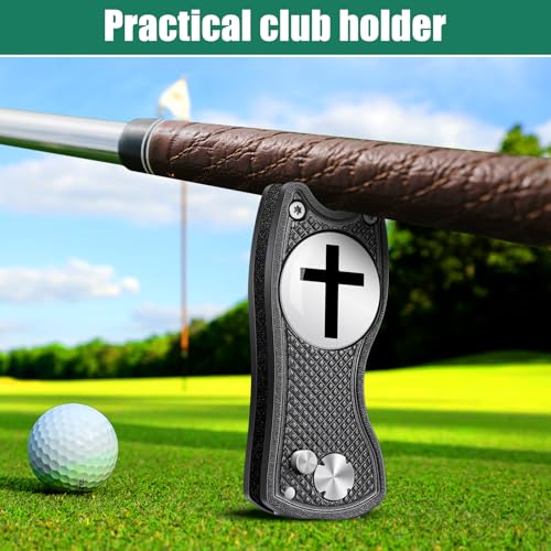 Golf Divot Repair Tool with Magnetic Ball Marker - Black