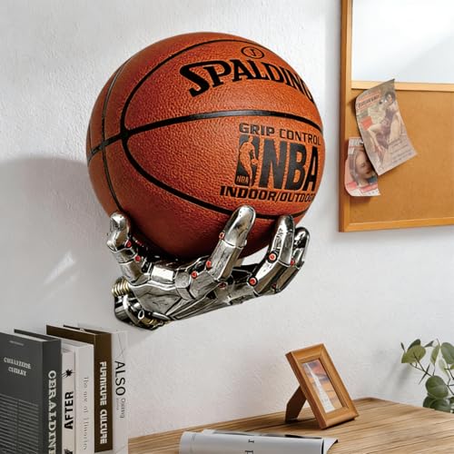 Basketball Holder Wall Mount – Resin Hand Design for Display