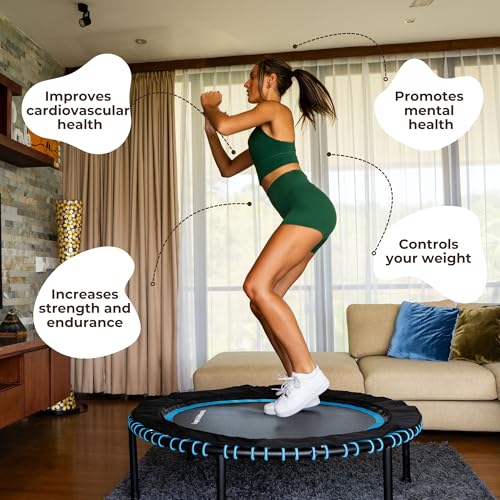 Fitness Trampoline - 48 Inch Indoor & Outdoor Rebounder for Low Impact Cardio - Orange