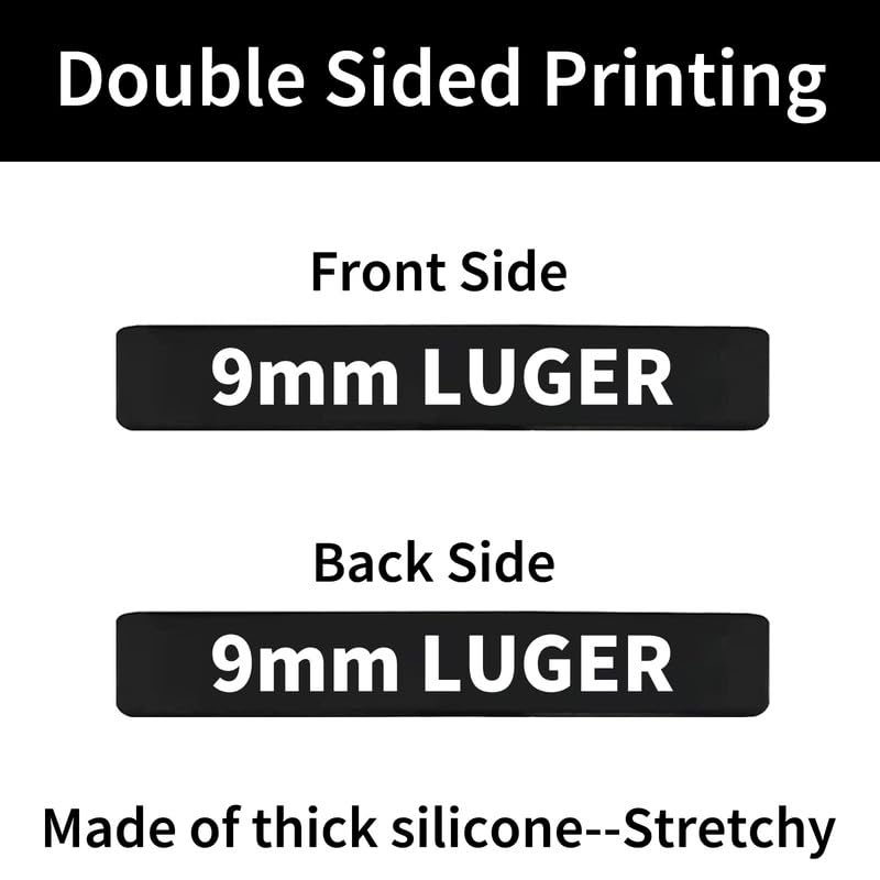 9mm Luger Magazine Marking Bands - 12 Pack Black-White