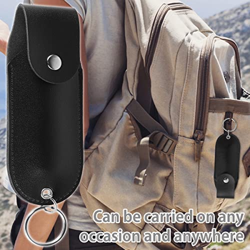 Pepper Spray Pouch - Mini PU Leather Holster with Keychain