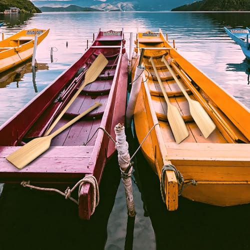 Wooden Canoe Paddle 4 ft - Lightweight with Ergonomic T-Grip Handle - 1 Pack