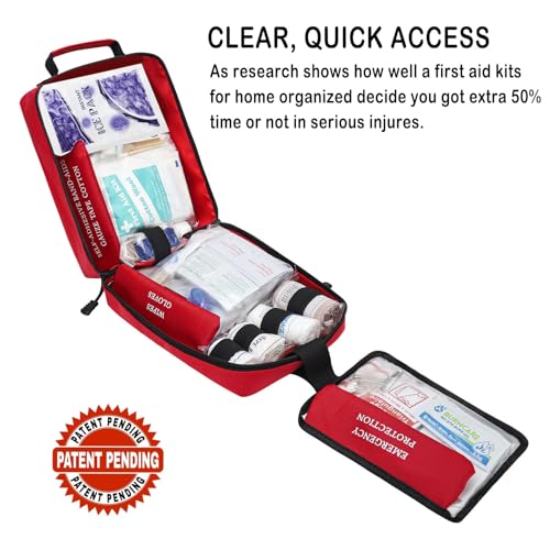 VRIEXSD 400-Piece Large First Aid Kit - Emergency Medical Supplies for Home, Car, Travel, Camping (Pack of 1)